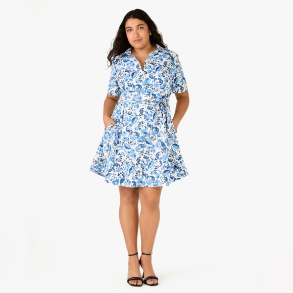Kate Spade Peacock Floral Shirt Dress - Picture 3 of 4